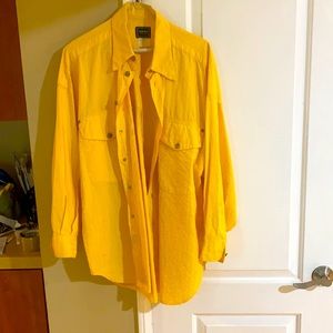 Versace jeans couture long sleeve dress shirt yellow